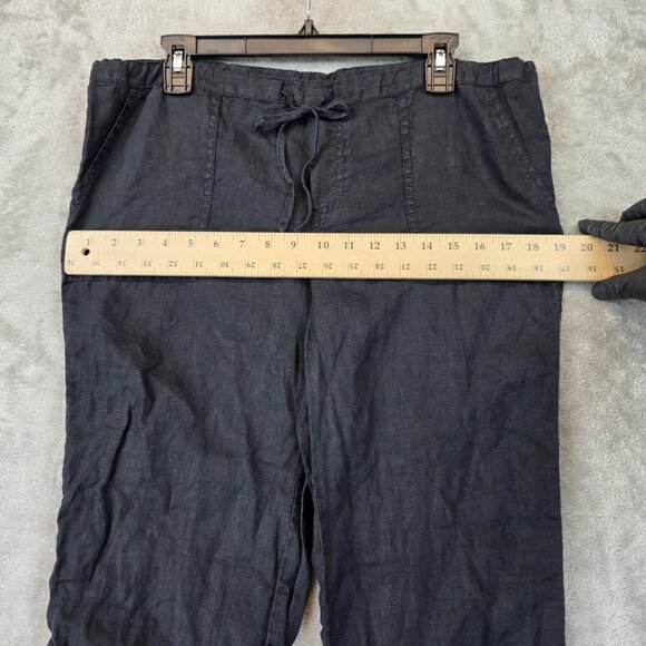 Victoria's Secret Pants Womens 8 Black Linen Drawstring Wide Leg Beach Lounge - Picture 5 of 12